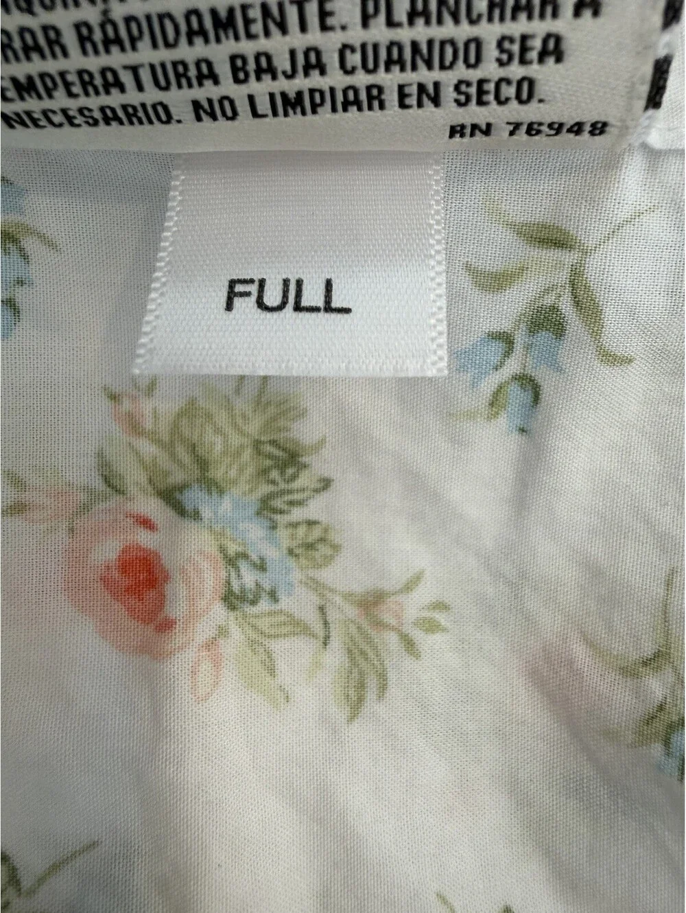 Laura Ashley Two Piece Sheet Set Size Full Peach & Blue Roses 100% Cotton EUC